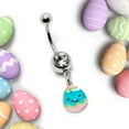thumbnail image 4 of Body Candy Womens 14G 316L Steel Piercing Clear Celebration Easter Egg Dangle Belly Button Ring, 4 of 8