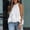 White, variant on DuoJiaJ Women's Summertime Fashion O-neck Vest Layered Ruffles Solid Sleeveless Top Women Vest Black XXL