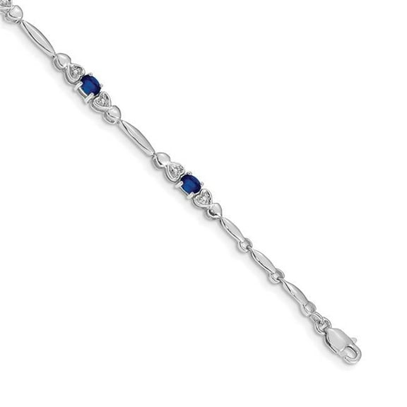 Primal Gold 14 Karat White Gold Diamond and Sapphire Bracelet
