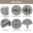 thumbnail image 4 of 36" Bathroom Vanity without Sink, Freestanding Bathroom Vanity Cabinet with 3 Drawer and 2 Doors, Single Basin Vanity Set for Bathroom, Cabinet Base Only, Grey, 4 of 7