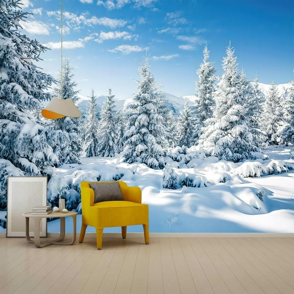 Oneluffy Merry Christmas Winter Forest Tapestry Xmas Wall Hanging Art Poster for Party Backdrop for Photography Banner Blanket Home Headboard Bedroom Living Room Dorm Festival Decor