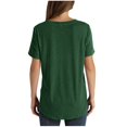 thumbnail image 3 of USSUMA Womens Tank Tops Women's Fashion Solid V-Neck Short Sleeves Casual T-Shirt Top Vintage Deals Green Polyester XL, 3 of 6