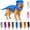 Blue, variant on Dog Cat Pet Dinosaur Skeleton Costume Soft Plush Dino Outfit,Glow in The Dark Dog Dinosaur Costume Halloween Pet Outfit,Realistic 3D Skeleton Funny Costume for Dogs Big Breeds for Family
