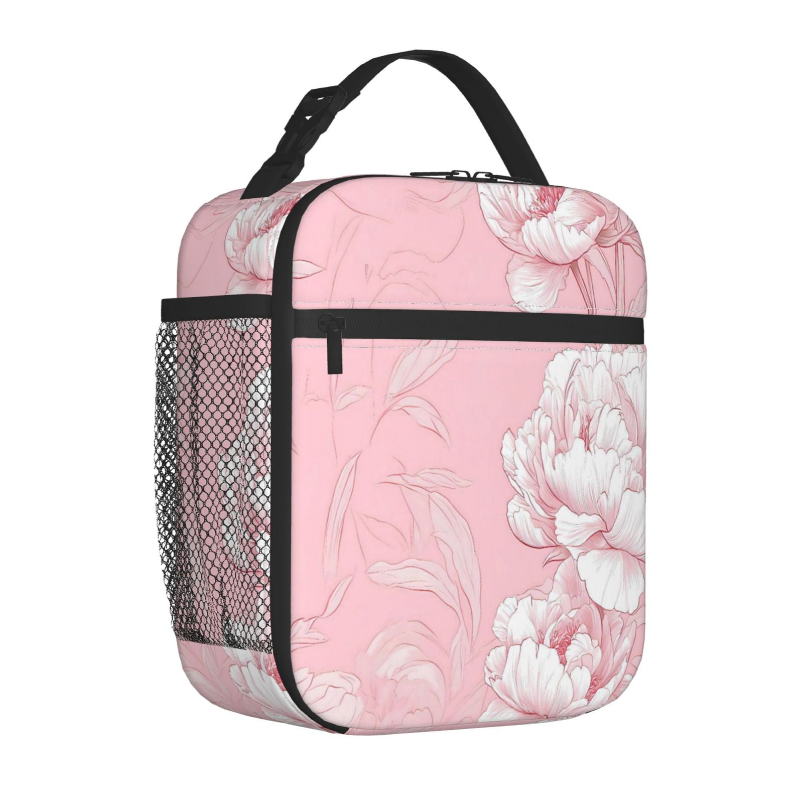 Lunch Bag For Women Men Insulated Portable Lunch Box Bento Box Office Picnic Travel Cooler Bag Flowers (21)