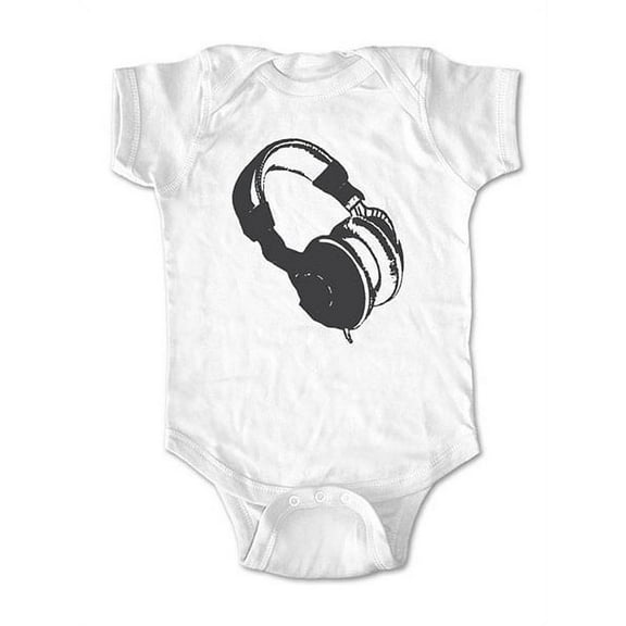 Headphones - wallsparks cute & funny Brand - baby one piece bodysuit - Great baby shower gift!