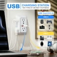 thumbnail image 3 of Multi Plug Outlet Surge Protector Wall Charger6 Outlet Extender with 4 USB Charging Ports (4.8A Total) 3-Sided 1050J Power Strip  Adapter Spaced Outlets  for Home Indoor, 3 of 9