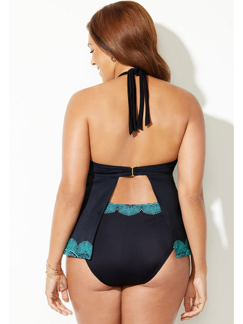 Swimsuits for All Apron Halter Tankini Set