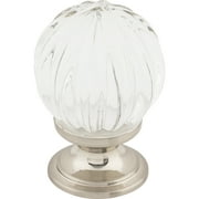 Top Knobs Tk127 Clear 1-1/8" Round Cabinet Knob From The Crystal Collection - Nickel