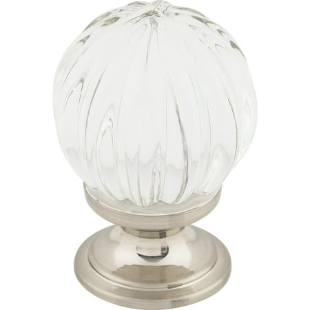 Top Knobs Tk127 Clear 1-1/8" Round Cabinet Knob From The Crystal Collection - Nickel