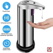 LINKPAL Auto soap Dispense Infrared Automatic Soap Dispenser Electric Soap Dispenser Brushed Stainless Steel Touchless Auto Hand Soap Dispenser for Bathroom Kitchen Hotel Restaurant