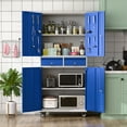 thumbnail image 7 of JAORD Metal Storage Cabinet with 2 Drawer and Pegboards,71" H Top Workbench Mobile Tool Chests Garage Cabinets with 4 Wheels,Tool Cabinets for Home,Office,Shop，Assembly Required, Blue, 7 of 7