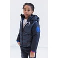 thumbnail image 2 of Marvel Avengers Little Boys' Hooded Zip-Up Puffer Jacket Black Panther Blue, 2 of 6