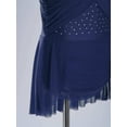 thumbnail image 6 of vastwit Girls Rhinestones Cutout Sleeveless Lyrical Dance Dress Figure Skating Performance Ballet Latin Jazz Dancewear Navy Blue 14, 6 of 7