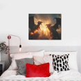 thumbnail image 4 of Logiee Castle Cool Fire Dragon Print Canvas Wall Art ,Art Poster,Canvas Decorative Picture,Decor Wall Pictures for Living Room Bedroom Bathroom,Ready to Hang, 4 of 6