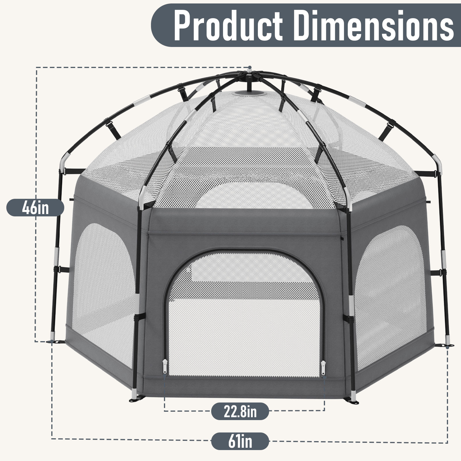 G TALECO GEAR Baby Playpen with Canopy - Instant Pop-Up Portable Play Yard for Infants & Toddlers, Light weight Foldable Indoor Outdoor Playpen Tent for Beach Camping Travel, Dray
