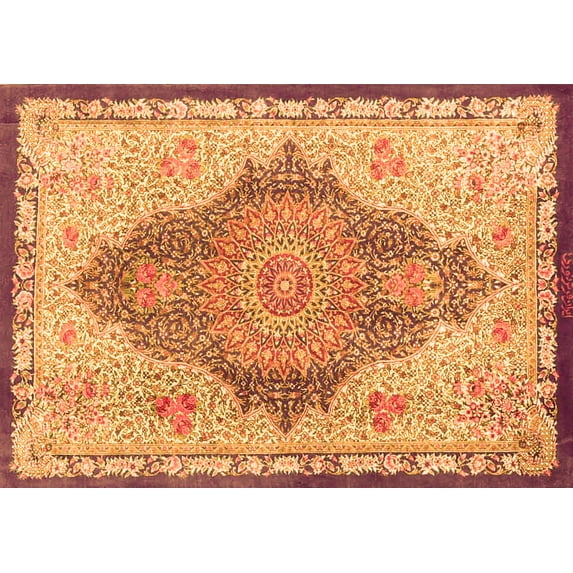 Ahgly Company Indoor Rectangle Persian Orange Traditional Area Rugs, 3' x 5'