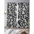 thumbnail image 4 of Grey Black Botanical Semi Sheer Curtains 84 Inch Length 2 Panels Set, Pastoral Spring Floral Summer Art Sheer Kitchen Curtain Privacy Voile Window Curtain for Living Room Bedroom Rod Pocket Drapes, 4 of 7