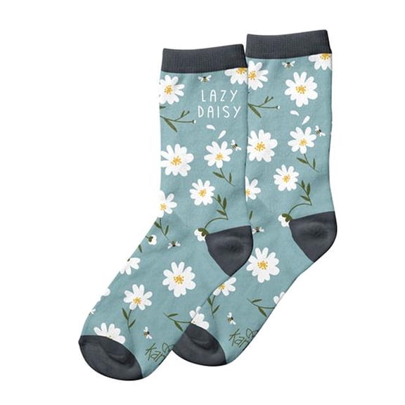 Karma Crew Socks, Cute and Funny Socks for Women, Bright and Colorful Designs, One Size Fits Most, Daisy