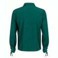 thumbnail image 3 of SAWOBUUN Men's Vintage Shirt V Neck Lacing Long Sleeve Solid Top Adjustable Drawstring Cuffs Casual Shirt, 3 of 4