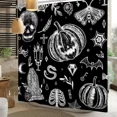 thumbnail image 3 of Tchckioa Shower Curtain for Bathroom,Privacy Protection Hooks Bath Curtain(72x72 Inch,Black and White,Halloween), 3 of 8