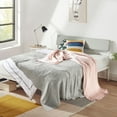 thumbnail image 2 of Mellow Kera Metal Platform Bed with Angled Upholstered Headboard, Solid Wooden Slats, Sky Gray, Twin, 2 of 8