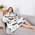 thumbnail image 5 of Oversized Wearable Blanket Hoodie,White Cow Moo Heart Pattern Sherpa Blanket Hoodie with Super Pockets,Super Warm Fuzzy Pullover for Women & Men, 5 of 6