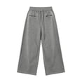 thumbnail image 6 of MEZZALL Women Solid Color Baggy Wide Leg Sweatpants Elastic Drawstring Low Rise Deep Side Pockets Oversized Relaxed Fit Hop Streetwear Casual Trousers, XL, 6 of 6