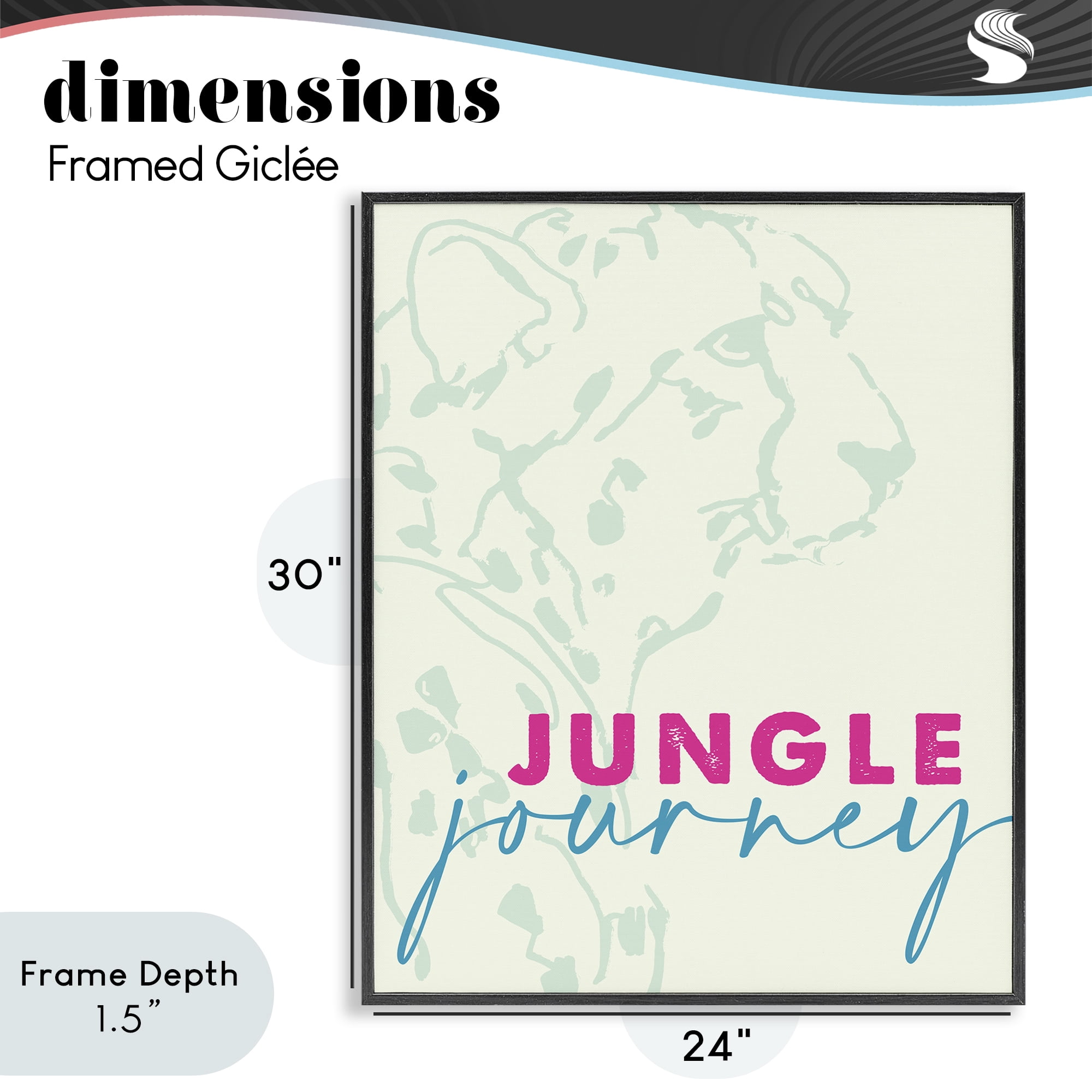 Stupell Industries Jungle Journey Cheetah Black Framed Giclee Art, design by Lanie Loreth