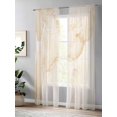 thumbnail image 4 of Sheer Curtains 84 Inches Long 2 Panels Set for Living Room, Marble Beige Semi Sheer Curtains for Windows, Modern Abstract Ink Painting Luxury Voile Window Treatments Rod Pocket Curtain, 4 of 7