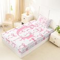 thumbnail image 2 of Manfei Cartoon Monogrammed Print G Twin Fitted Sheet,Pink Girly Bow Bedding,2-Piece,1 Fitted Sheet and 1 Pillowcase, 2 of 6