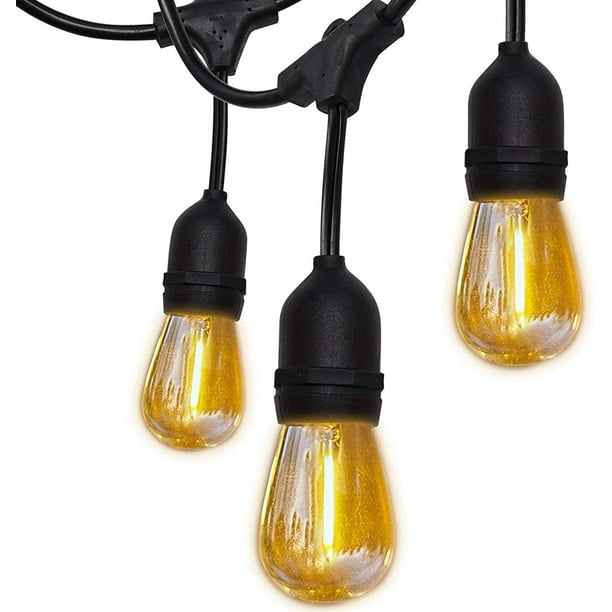 Ul Approval Shatterproof 52ft Led Outdoor String Lights Superdanny Commercial Grade Waterproof 26 2 For Spare Edison Bulbs 30pcs Zip Ties Weatherproof Plastic Bulb Walmart Com Walmart Com