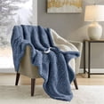 thumbnail image 2 of True North by Sleep Philosophy Contemporary Fabric Heated Throw in Blue, 2 of 10