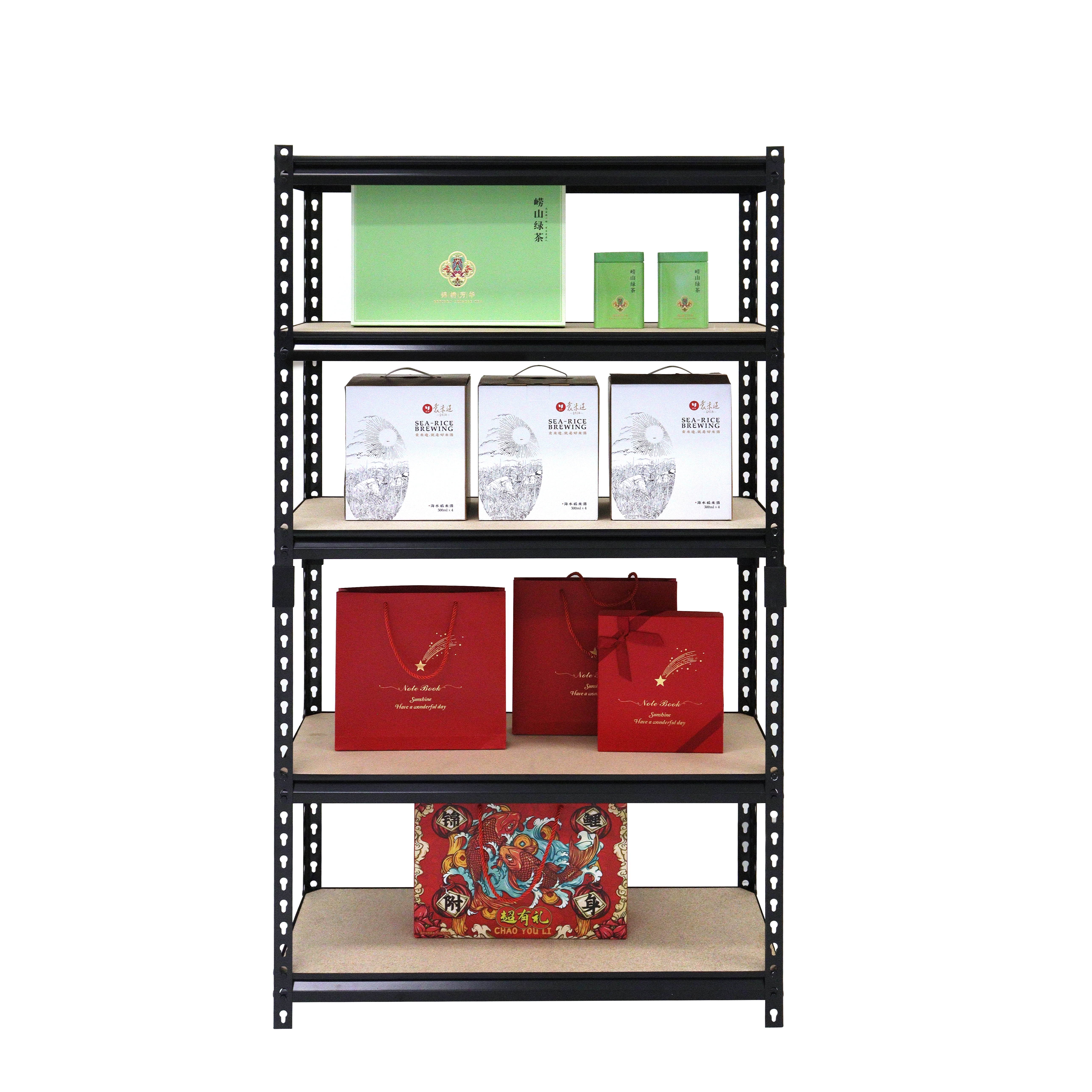 Juggernaut Storage 30"W x 12"D x 60"H 5-Shelf Steel Freestanding Shelves, Black