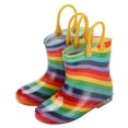 thumbnail image 5 of Tfken Boys Girls Casual Rainboots Outdoor Play Water Shoes Mid-Calf Rain Boot Lightweight Floral Print Outerwear Cute Children Booties Footwear Size 3.5-4 Years Multicolor, 5 of 5
