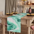 thumbnail image 2 of Table Runners 60 Inches Long Dress Scarves, Green Marble Farmhouse Kitchen/Dining Table Runner, Small Coffee Tablerunners, Summer Ocean Wave Green Ombre 13x60 Inch, 2 of 9