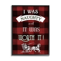 Stupell Industries Funny Plaid Christmas Holiday Painting Black Framed Art Print Wall Art, 24 x 30