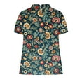 thumbnail image 4 of Pisexur Hauts Grande Taille pour Femmes, Hauts d'Été pour Femmes, Hauts pour Dames Mode Décontractée pour Femmes Court à Manches Courtes Imprimé Chemise Ample Blouse Haut Multicolore, 3TG, 4 of 6