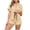 Khaki, variant on Women's Short Sleeve Pajama Set 2 Piece V Neck Top with Pocket Shorts Soft Comfy Summer Home Wear Sleepwear