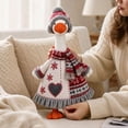 thumbnail image 5 of 23 Inch Porch Goose Outfit Winter Knit Sweater Dress with Pom Pom Beanie and Scarf for Outdoor Christmas Front Porch Holiday Decoration, 5 of 7