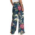 thumbnail image 4 of kaondbfi Dress Pants Women Petite High Waisted Wide Leg Summer Beach Vacation Women's Pants Casual Trousers, 4 of 8