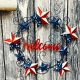 thumbnail image 6 of Hanging Metal Welcome Sign Patriotic Wall Door Decoration, Rustic Americana Star Decorative Sign Front Door Wreath, 6 of 6