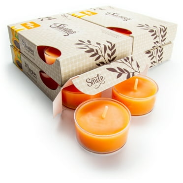 Mango & Papaya Tealight Candles Bulk Pack - 24 Orange Premium Scented Tea Lights - Shortie's Candle Company
