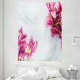 thumbnail image 1 of Floral Tapestry, Orchids on a Plain Background Spa Relaxation Theme, Wall Hanging for Bedroom Living Room Dorm Decor, 60W X 80L Inches, Fawn Hot Pink Pastel Yellow and Dark Peach, by Ambesonne, 1 of 2