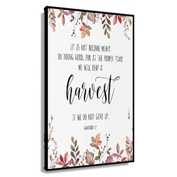 Galatians 6 9 Reap A Harvest Bible Verse Print, Printable Wall Art, Autumn Scripture Thanksgiving Day Print Canvas Pictures for Bedroom