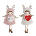 thumbnail image 2 of HUONA 2pcs Plush Antler Angel Decorative Pendant Pair of Love and Peace Loving Guardian Angel for Christmas Party New Year Birthday Wedding Decoration, 2 of 10