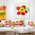 thumbnail image 4 of Designart Flower Watercolor with Color Splashes - Floral Throw Pillow - 18x18, 4 of 5
