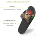 thumbnail image 3 of GZHJMY Stylish Slides for Women Men, A Beige Dog in A Red Cap Drives A Car Soft Flexible Slip-on Sandals Slippers, 3 of 7
