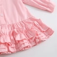 thumbnail image 7 of SBYOJLPB Children's Solid Color Dress Lapel Button Long Sleeve Dress for School Season Casual Comfortable Skirt, 7 of 7