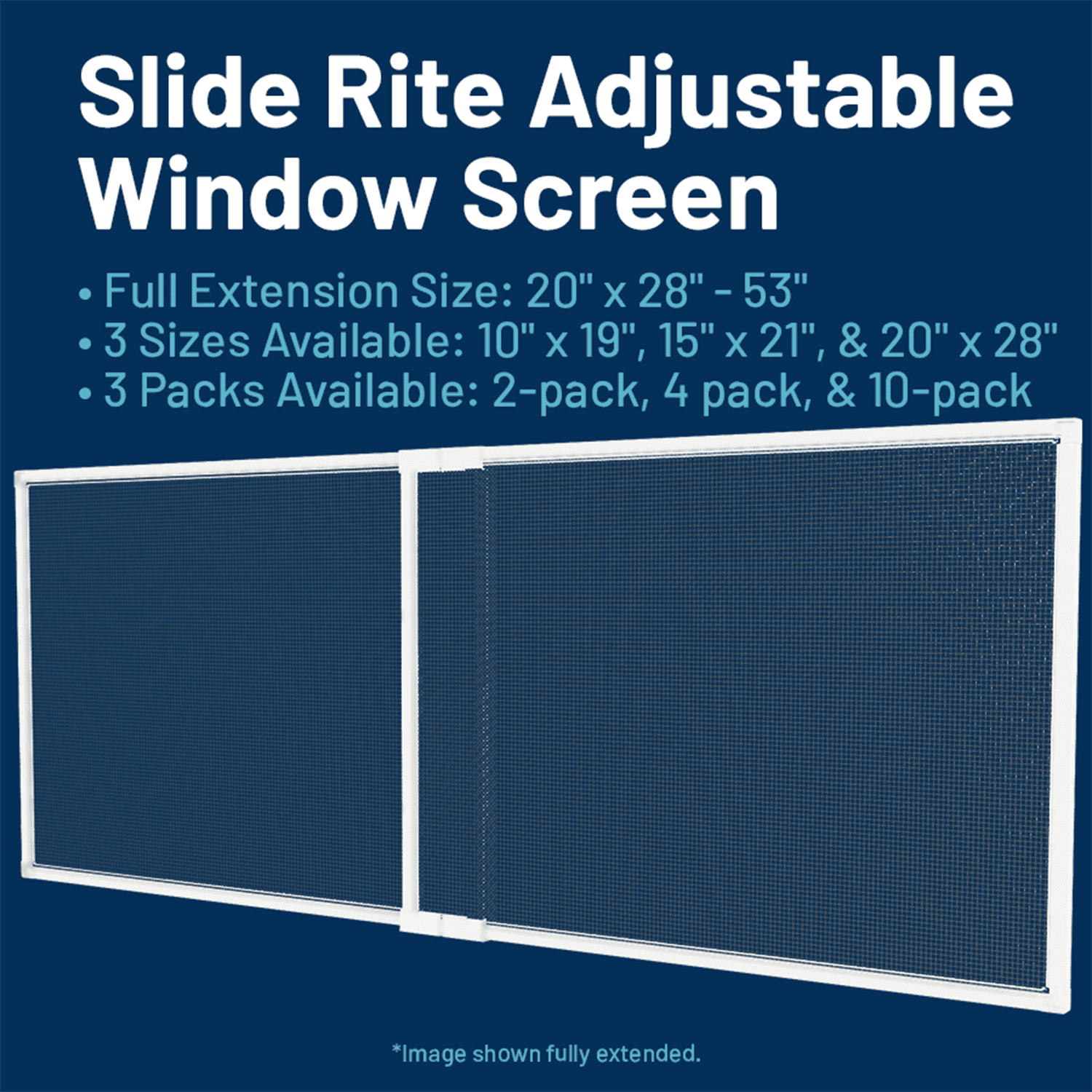 Adjustable & Expandable Window Screen 15" x 21" (2-pack) Pre-Framed Window Screen Expands up to 39"