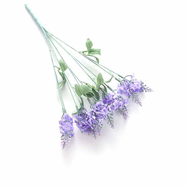 2pcs 10 Heads Artificial Lavender Plant Simulation Floral Decor for Parties Home Bedroom Greenery Tool Dark Purple